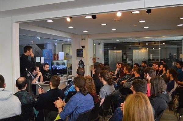 Audience attending a technology talk